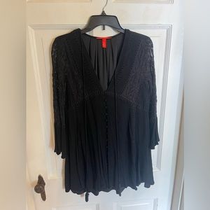 Black tie front dress